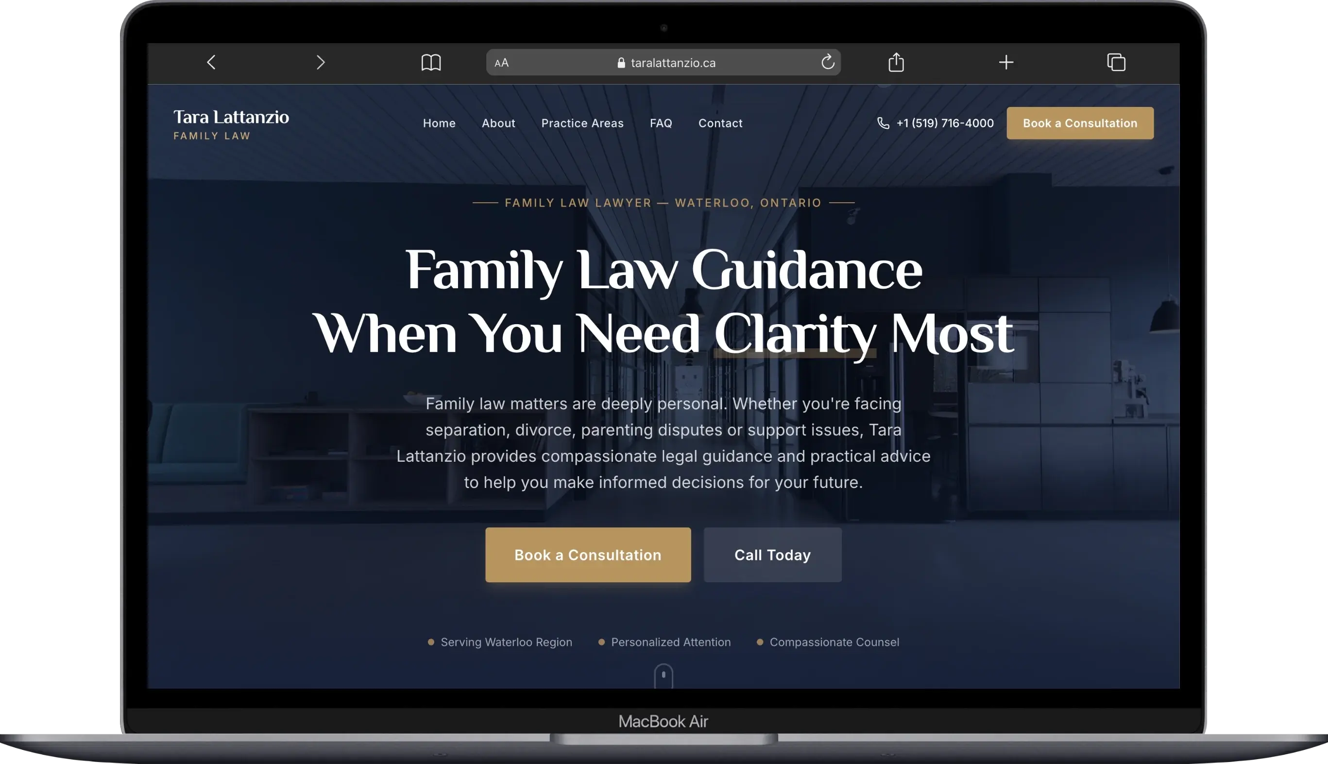 Tara Lattanzio Family Law Website Preview
