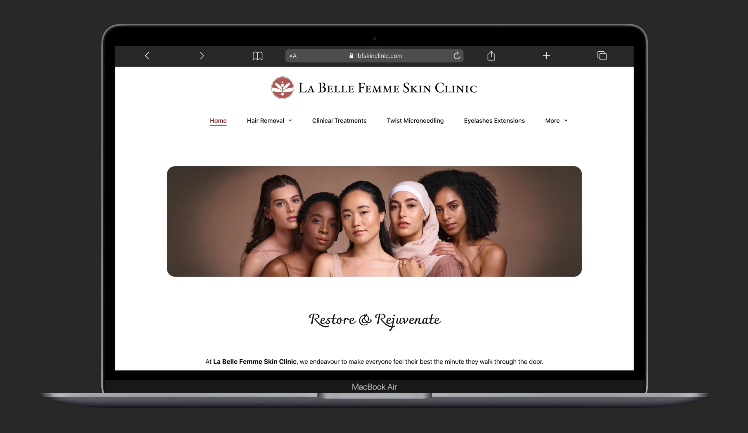 LBF Skin Clinic Website Design & Branding | Beeclue Tech